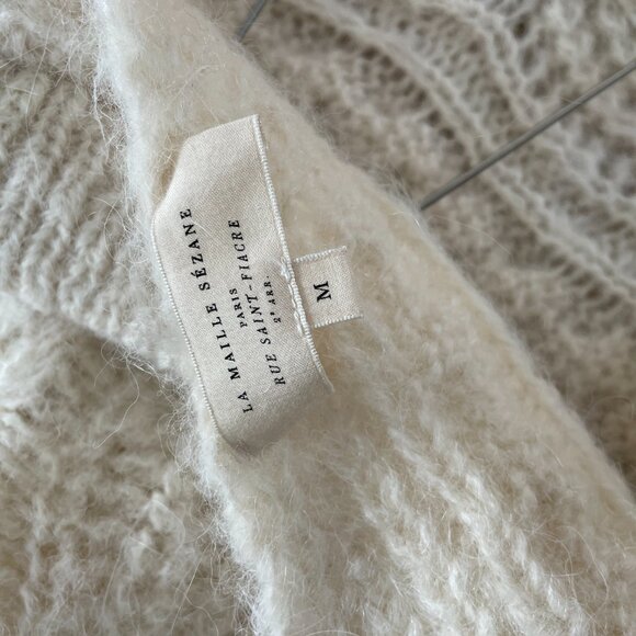 SEZANE Brune Jumper Ecru Backless Reversible Sweater - Picture 6 of 7
